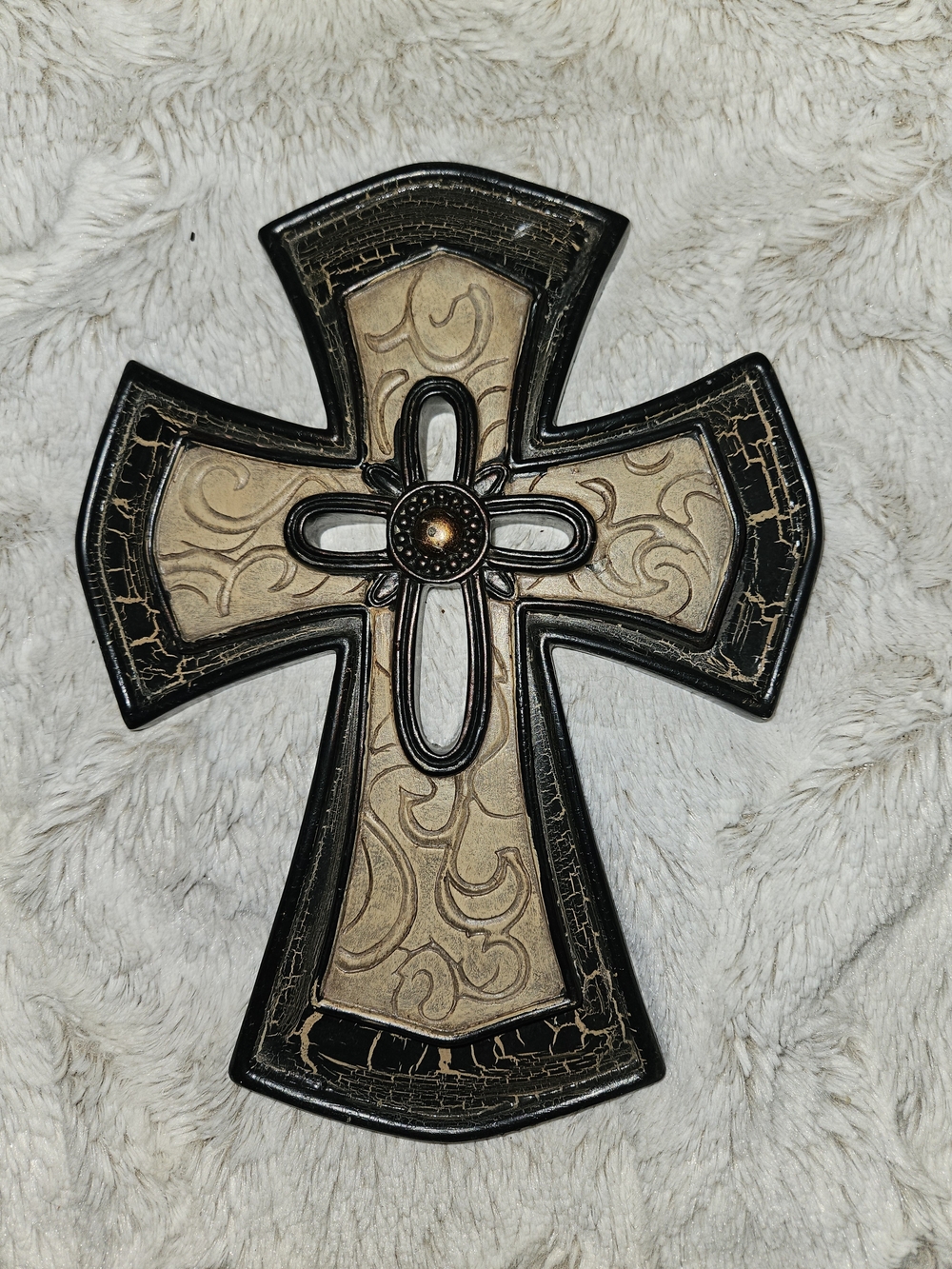 Decorative Beige and Brown Wall Cross
